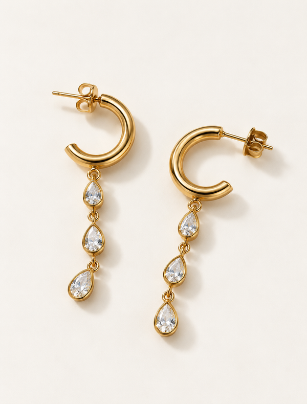 Teardrop Cascade Hoop