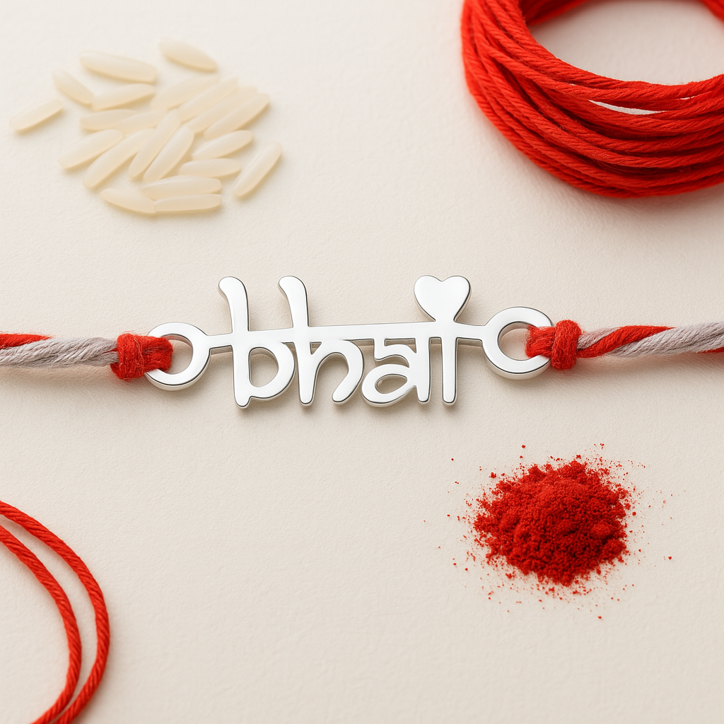 Bhai Bhai Silver Rakhi Set