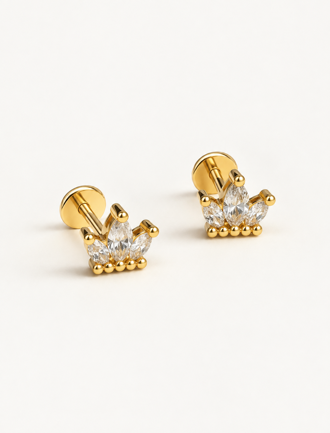 Mini Marquise Crown Stud