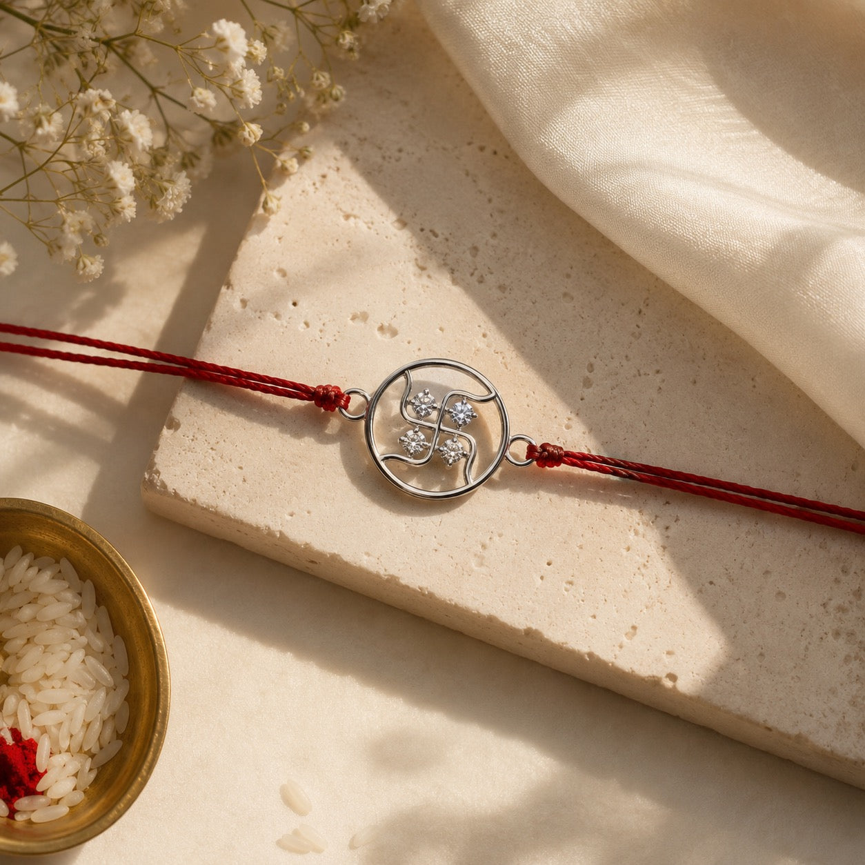 Swastik Diamond Rakhi