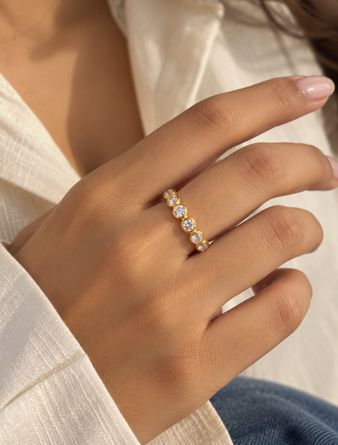 Round Bezel Eternity Ring
