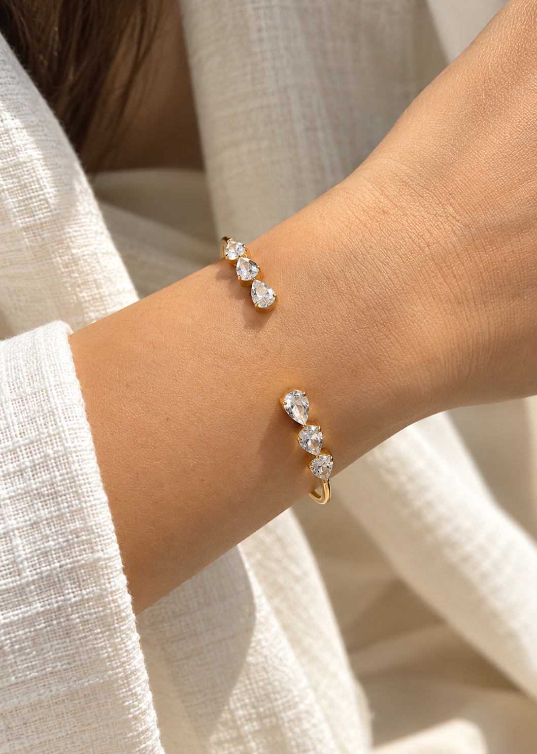 Teardrop Open Bangle