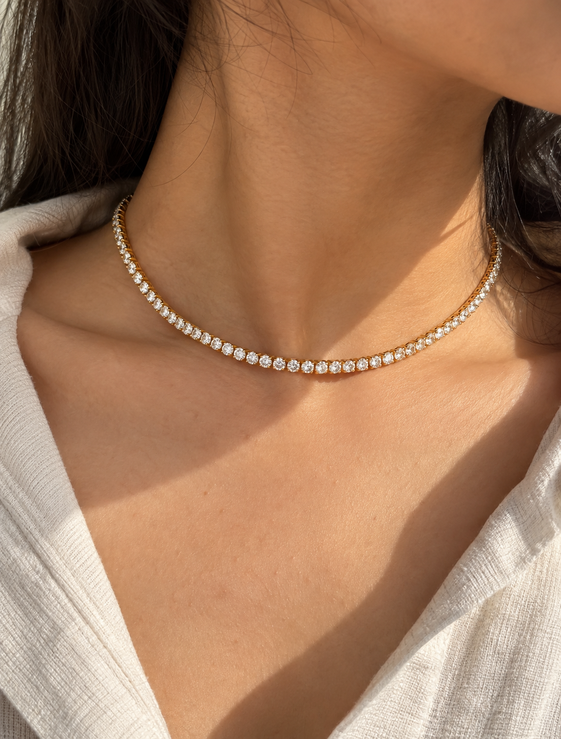 Half Tennis Chain Necklace