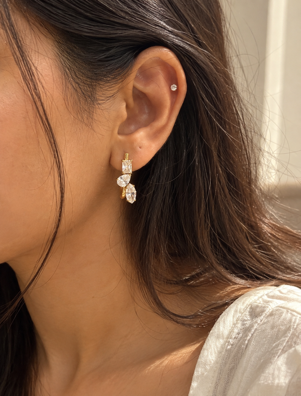 Marquise Cluster Hoop