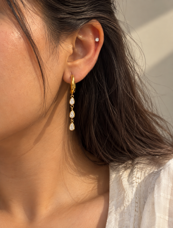 Teardrop Cascade Hoop