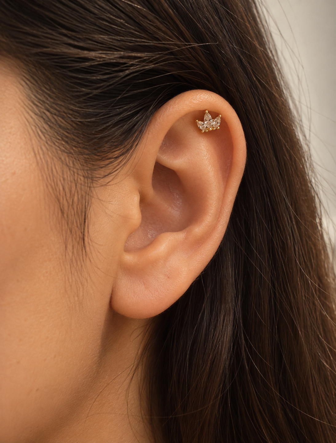 Mini Marquise Crown Stud
