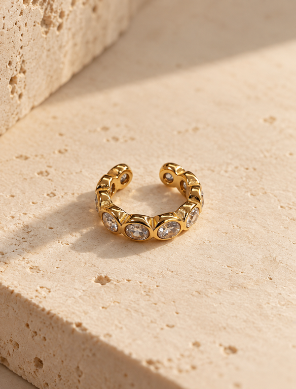 Bezel Eternity Ear Cuff