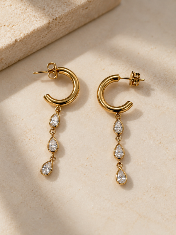 Teardrop Cascade Hoop