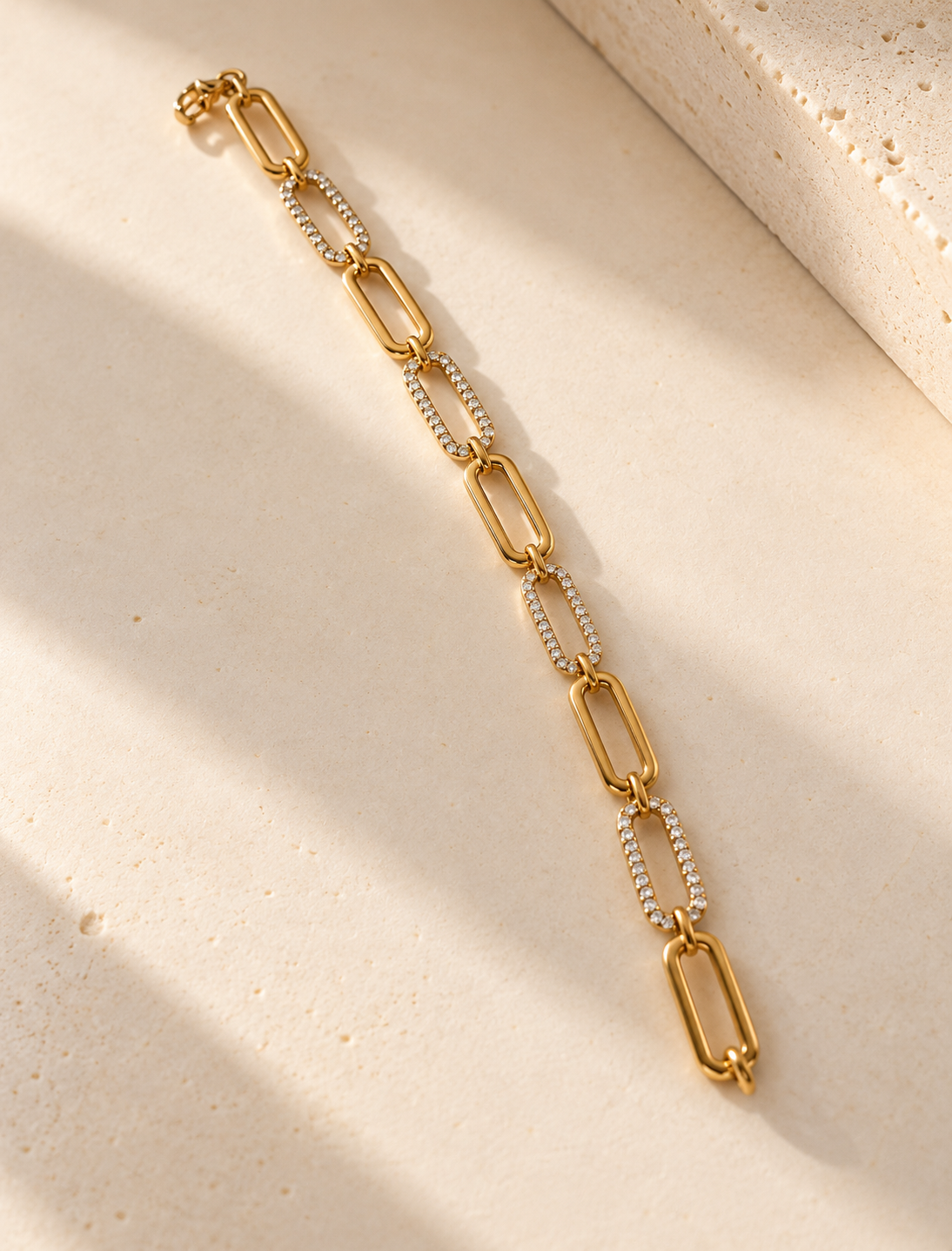 Pave Paperclip Bracelet