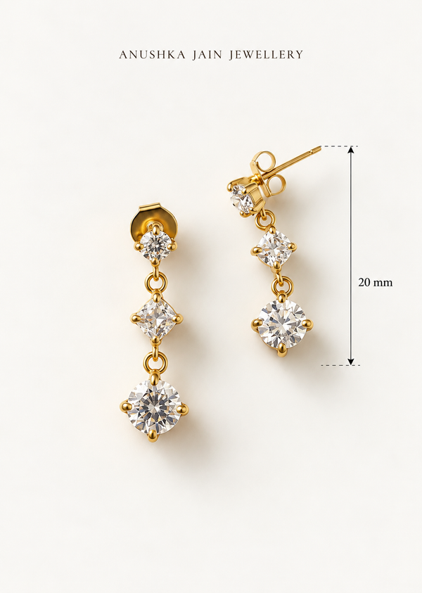 Graduated Solitaire Drop Earring