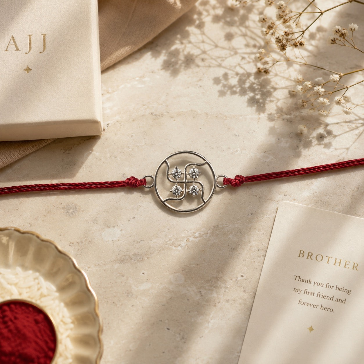 Swastik Diamond Rakhi