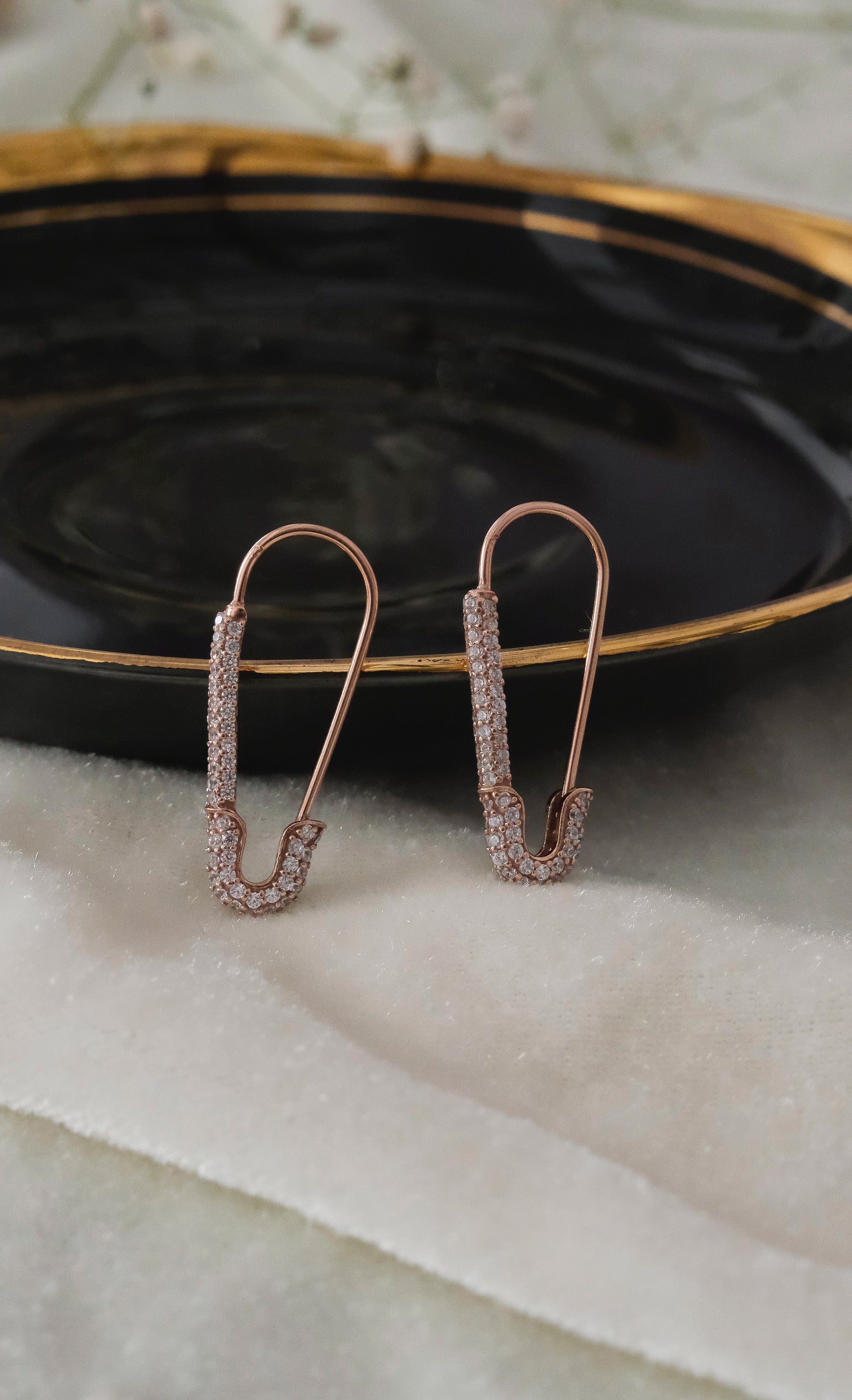Glam Safety Pin Earrings