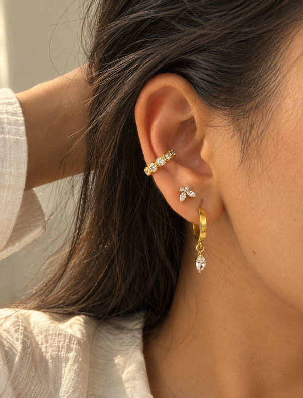 Bezel Eternity Ear Cuff