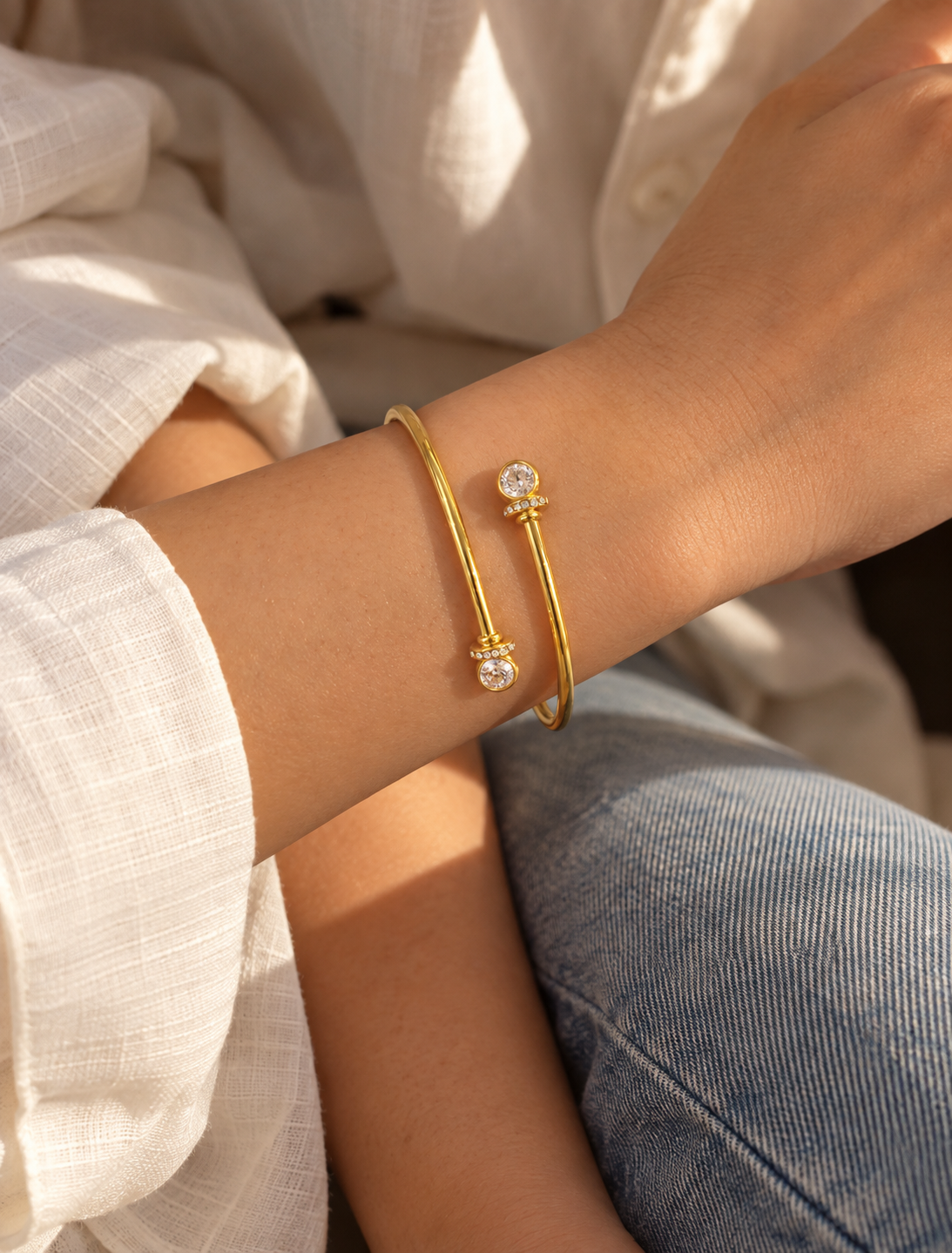 Crossover Diamond Cuff Bracelet