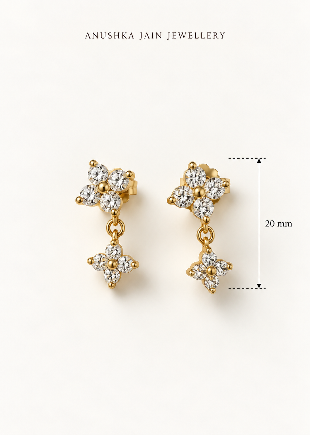 Double Clover Drop Stud