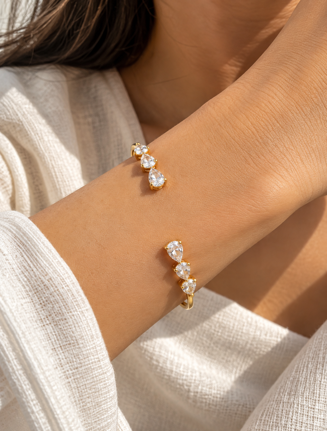 Teardrop Open Bangle