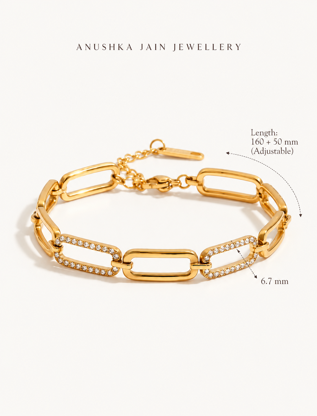 Pave Paperclip Bracelet