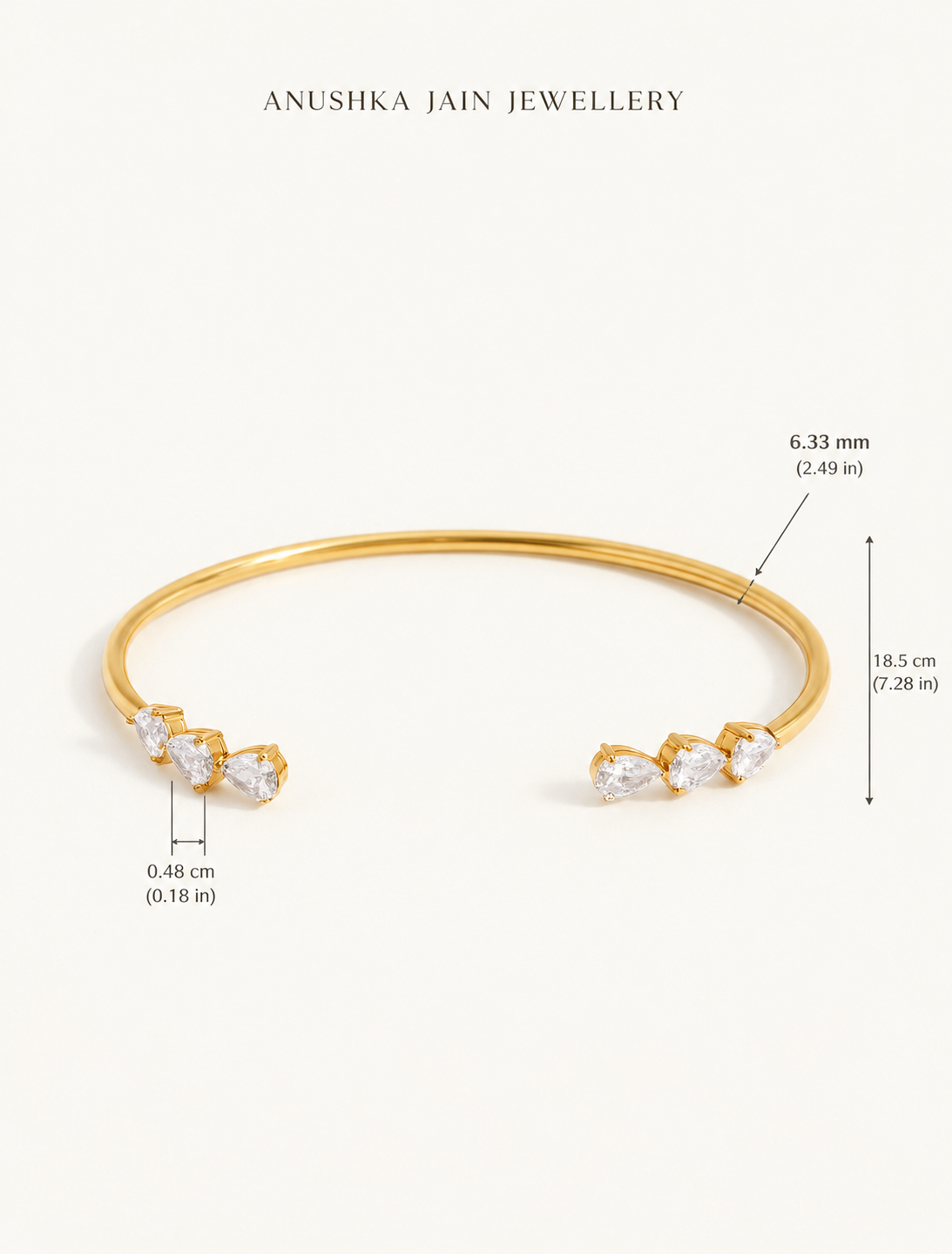 Teardrop Open Bangle