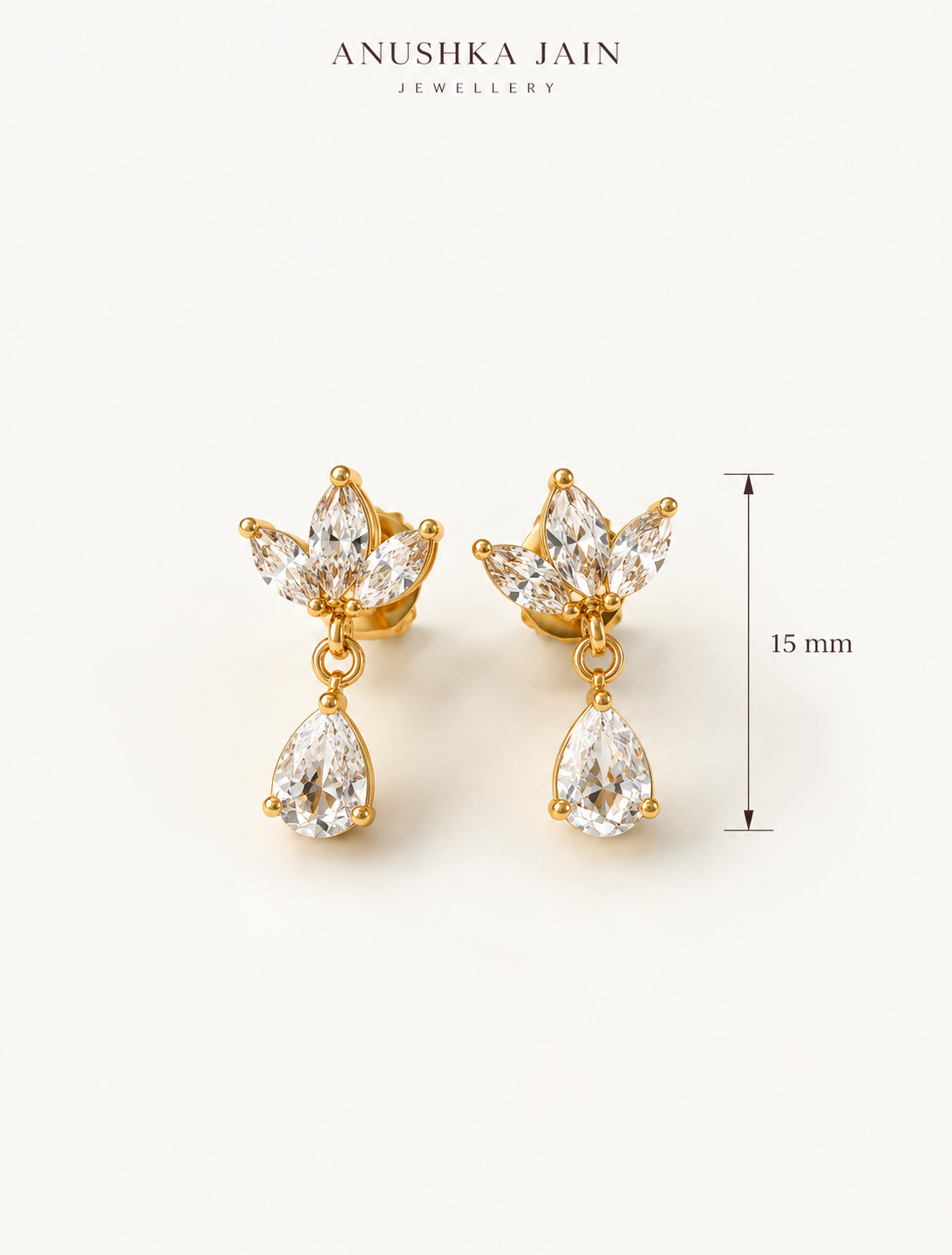 Lotus Pear Drop Earring