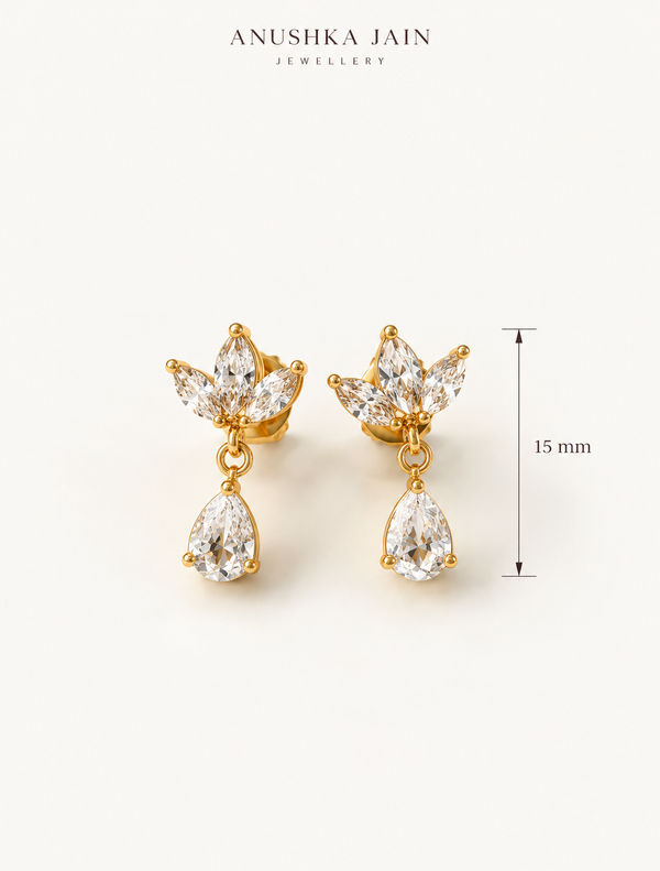 Lotus Pear Drop Earring