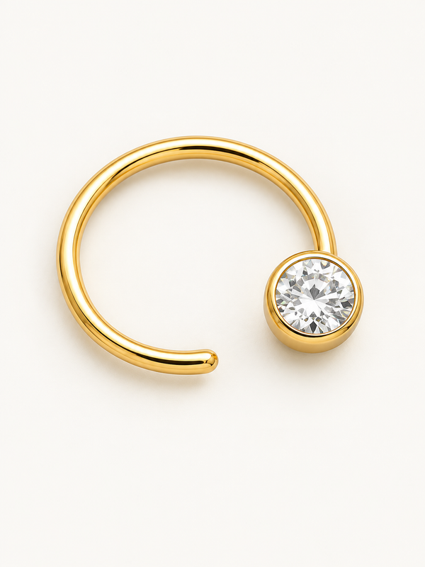 Round Diamond Nose Pin