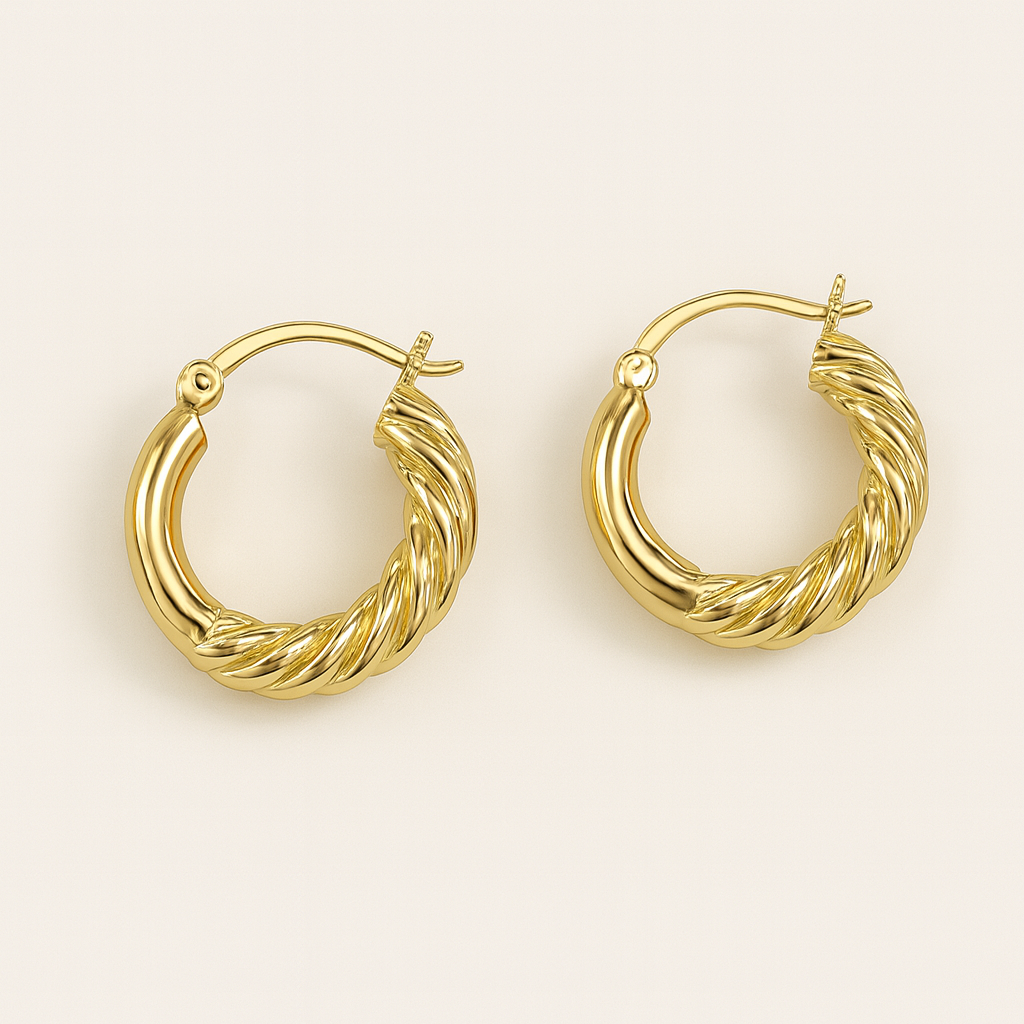 Chunky Half Twist Hoops Earring