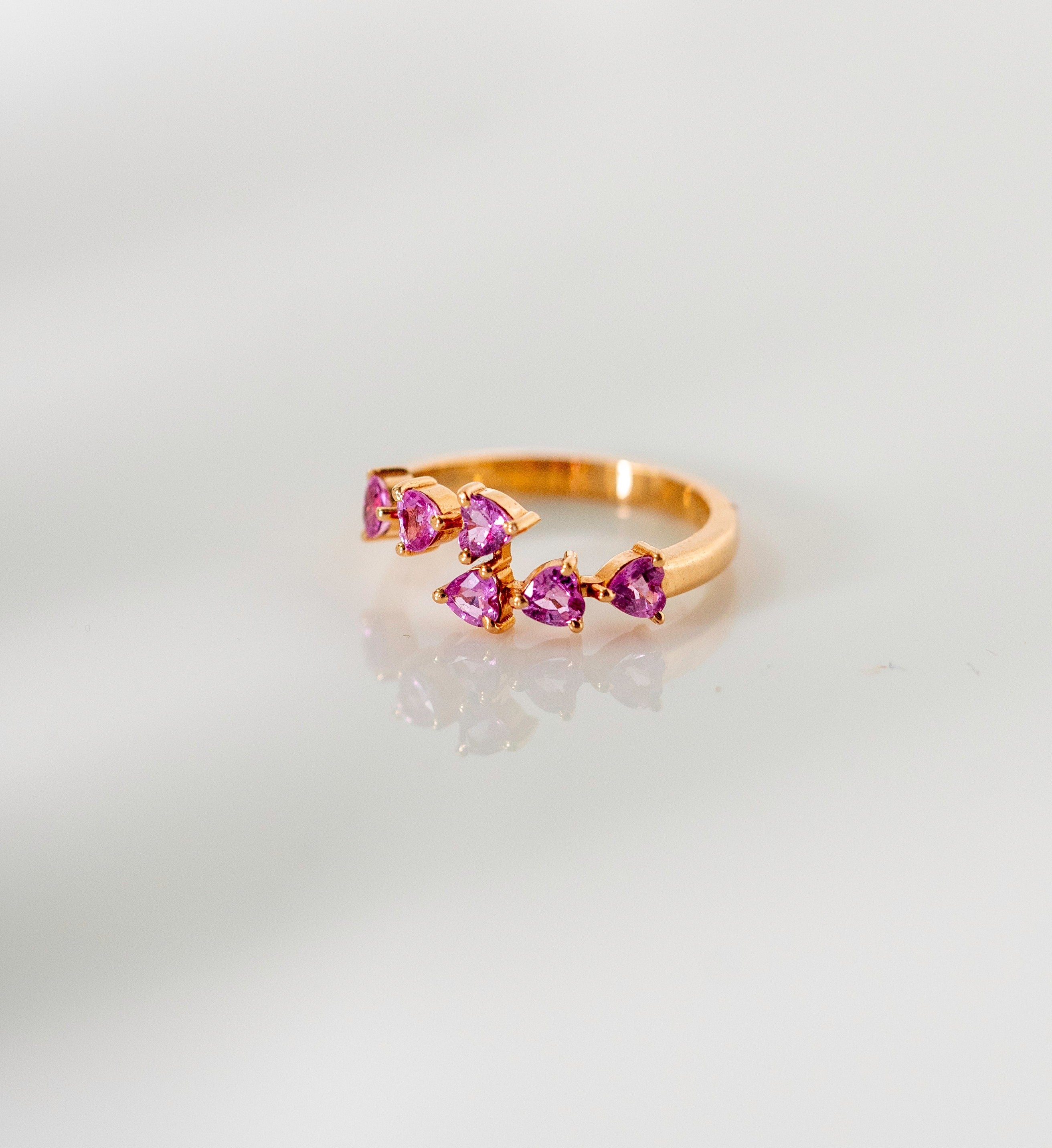 14K Pink Sapphire Princess Ring