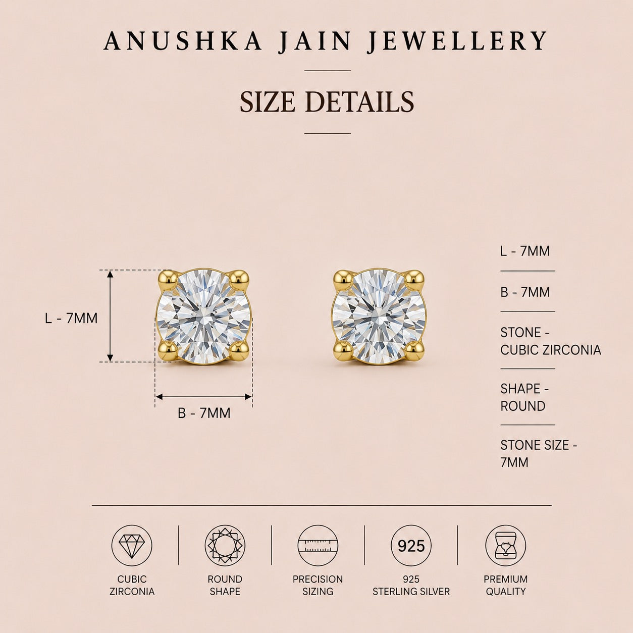 7 mm Diamond Studs