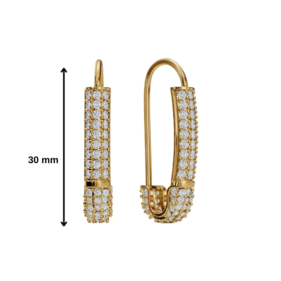 Glam Safety Pin Earrings
