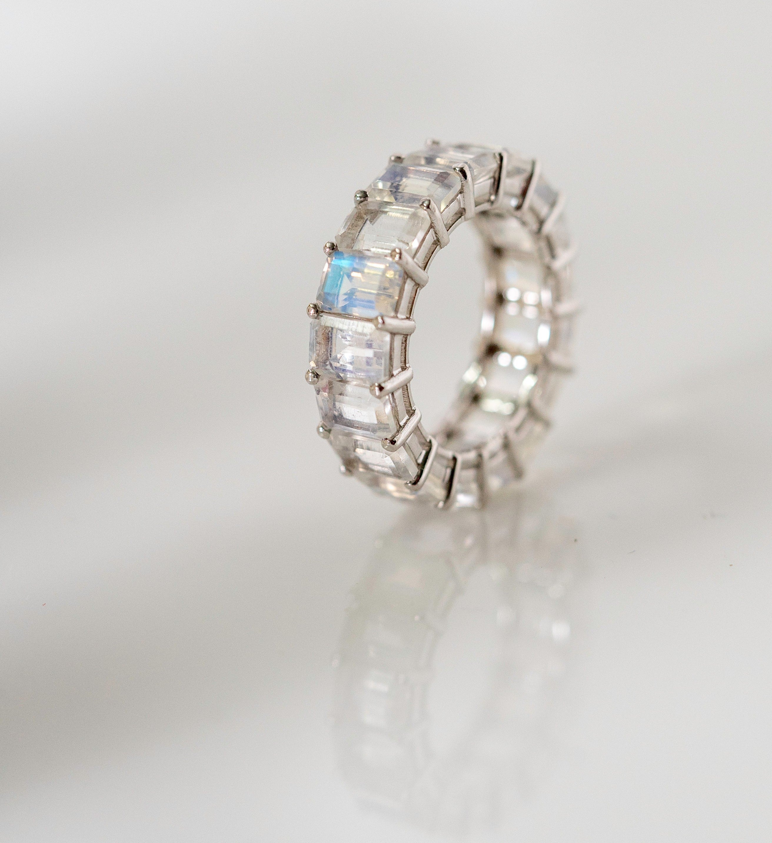 14k Moonstone Eternity Ring
