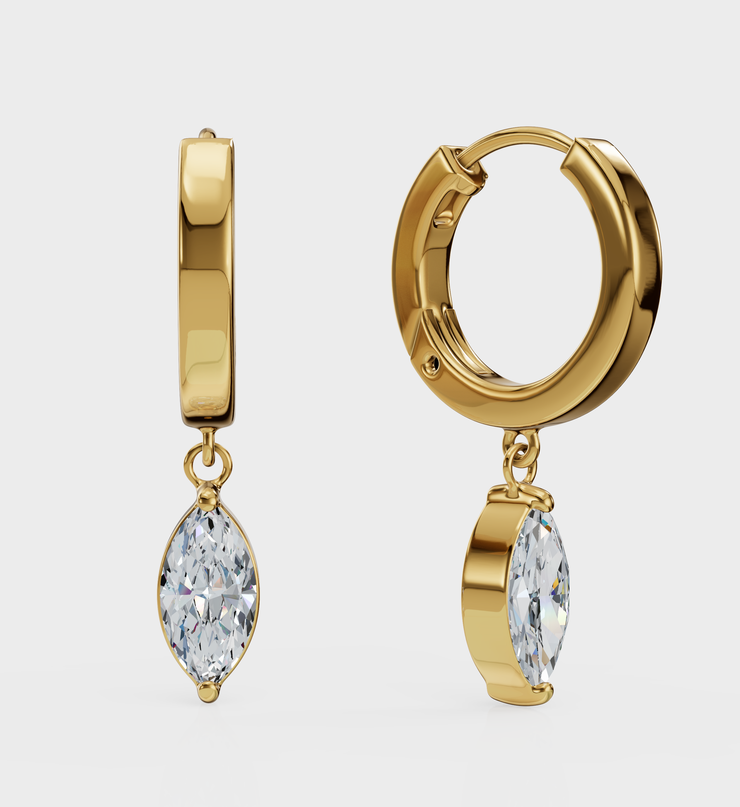 Marquise Drop Huggie