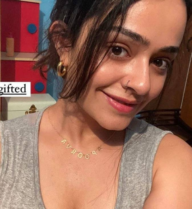 Apporva Arora in Customised Name Necklace