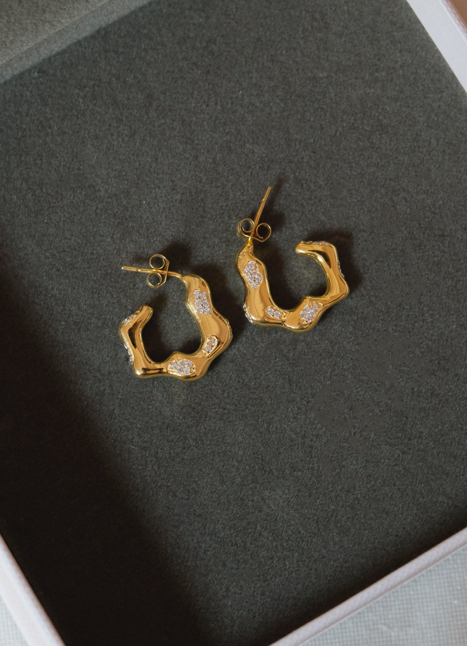 Studded Wave Hoops