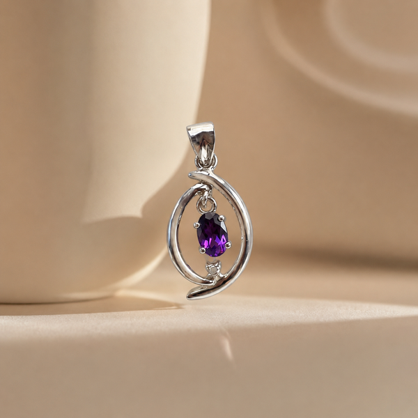 Amethyst Oval Charm