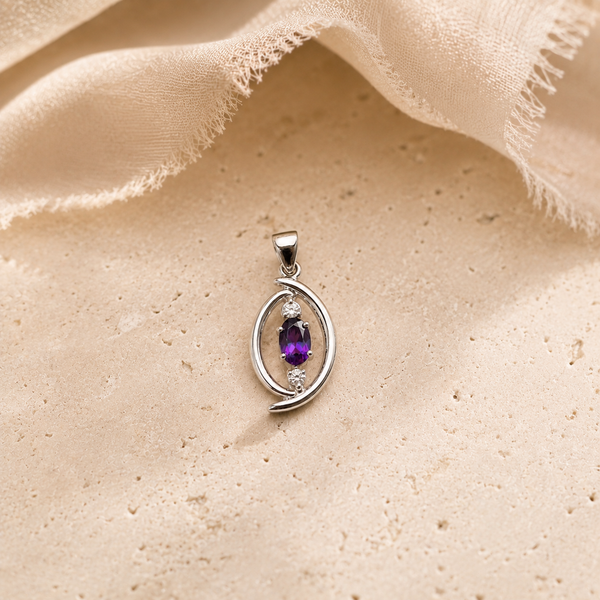 Amethyst Oval Charm