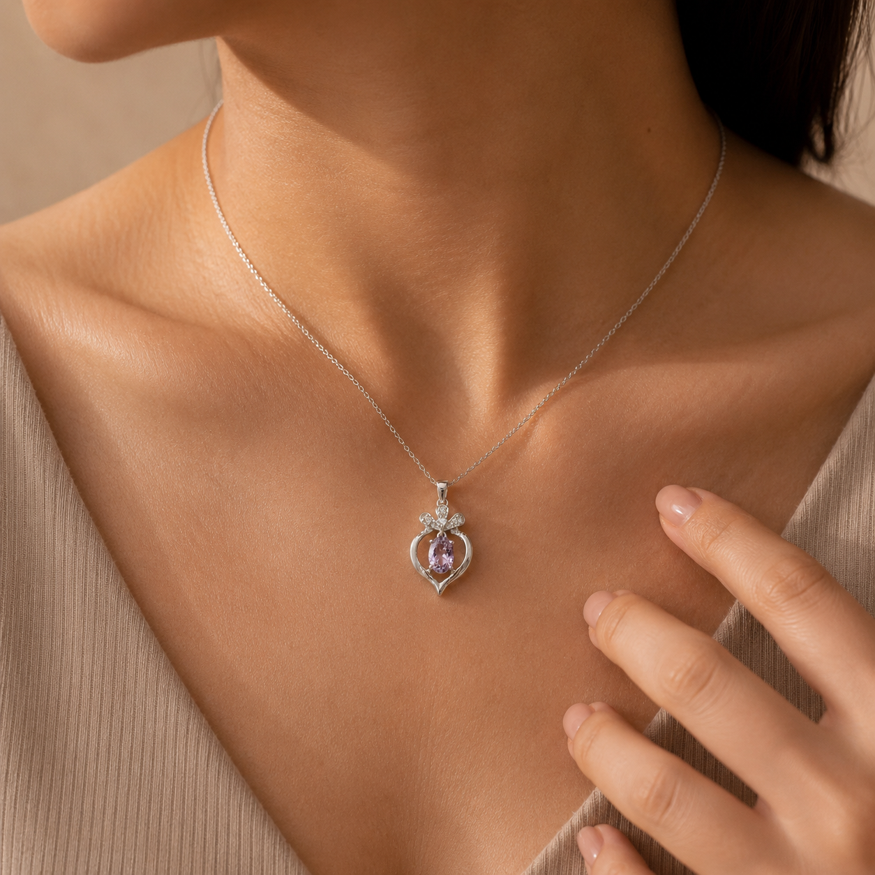 Amethyst Drop Charm