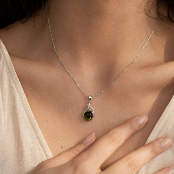 Green Tourmaline Cluster Charm