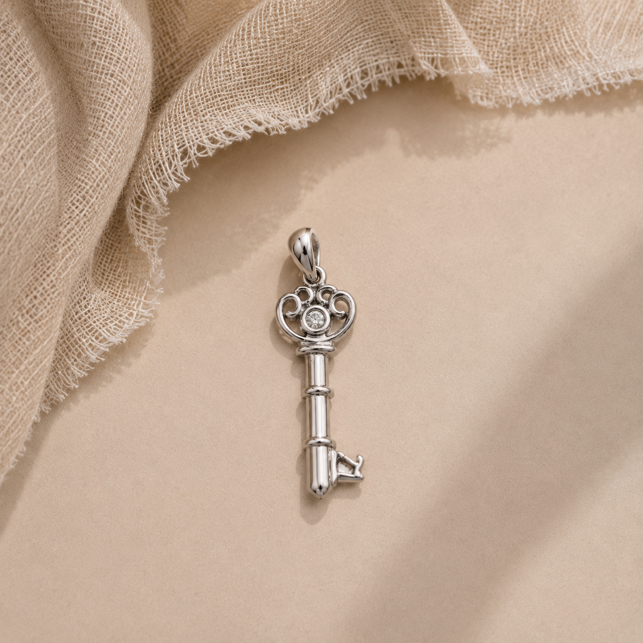 Feather CZ Charm