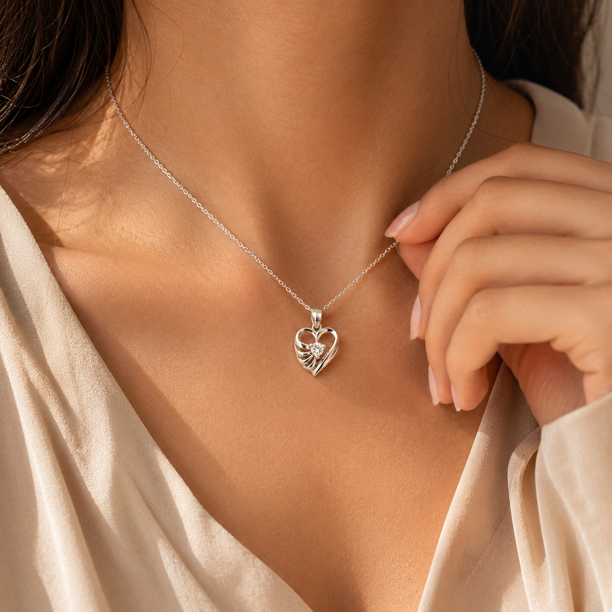 White CZ Drop Charm