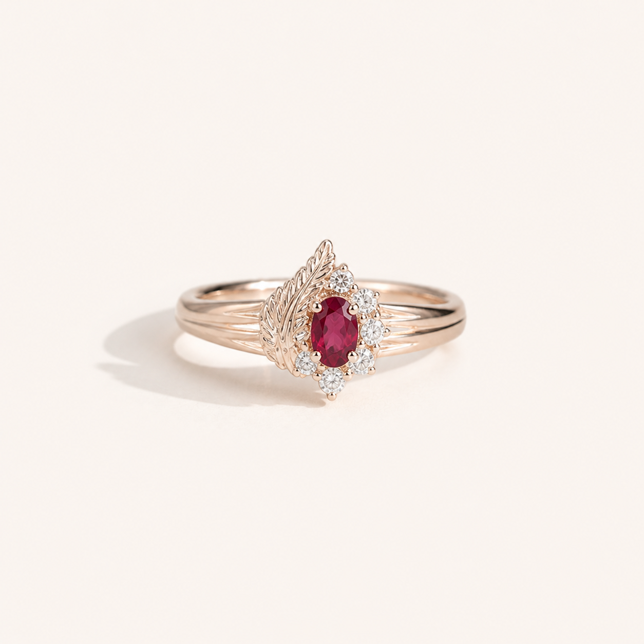 Crimson Feather Ring