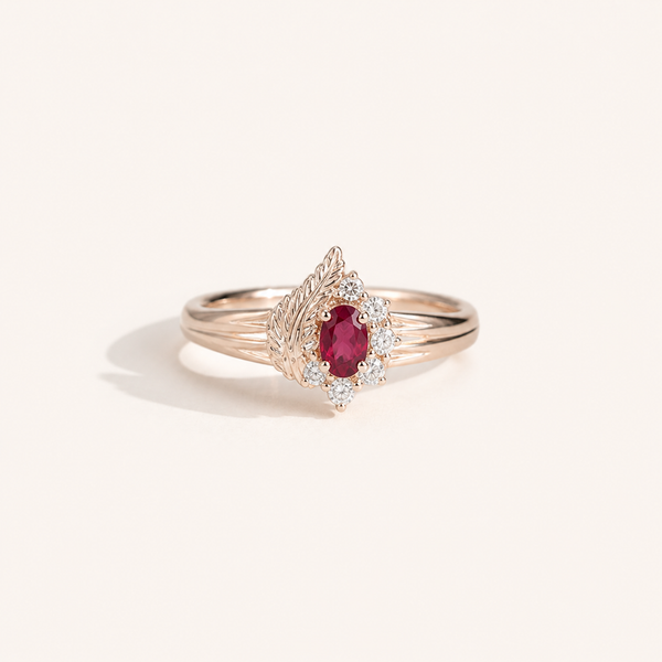 Crimson Feather Ring