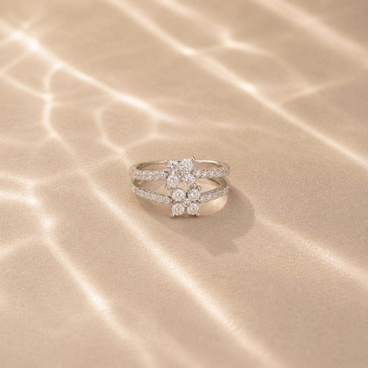 Twin Blossom Spark Ring