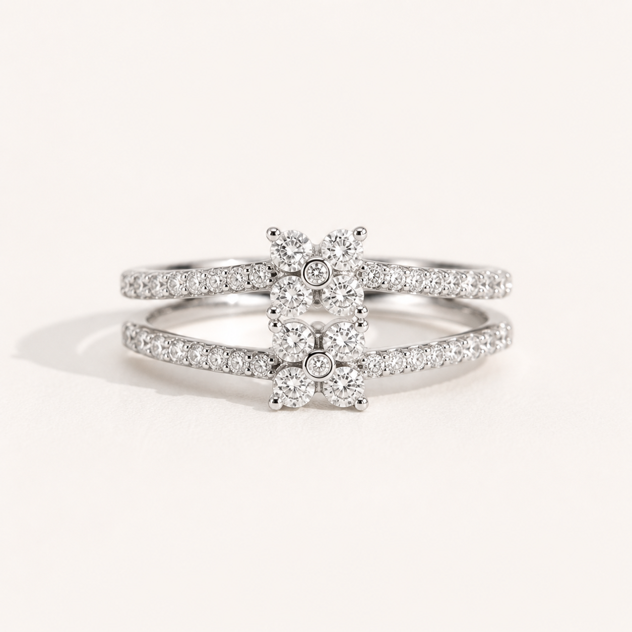 Twin Blossom Spark Ring