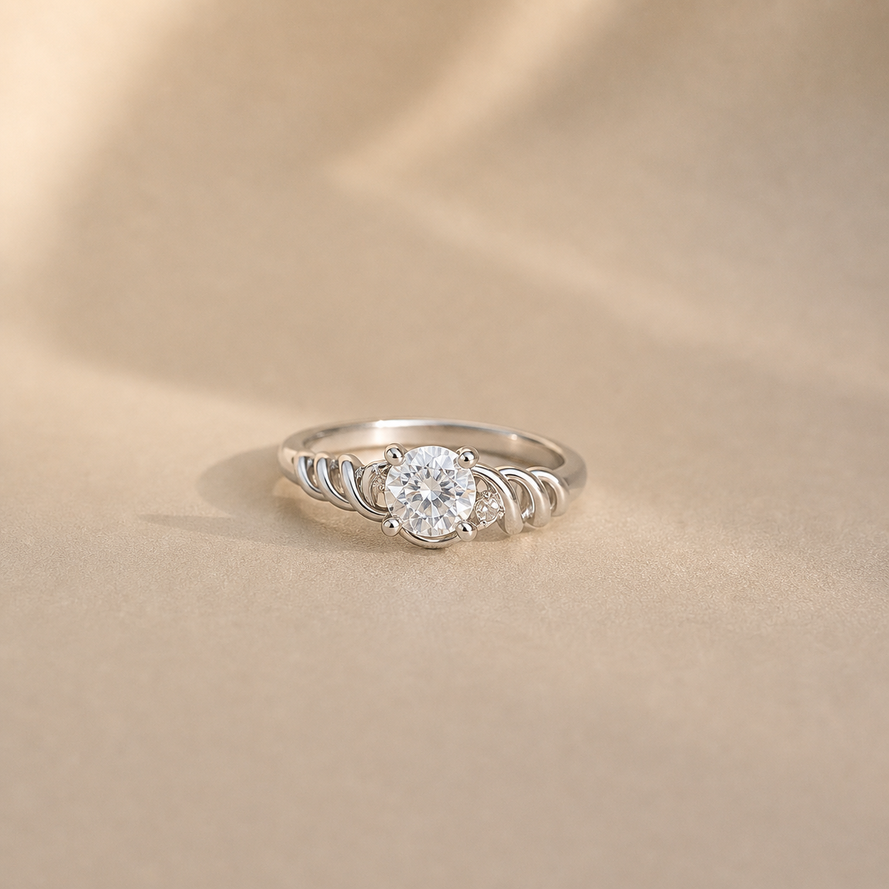 Celeste Wave Solitaire Ring