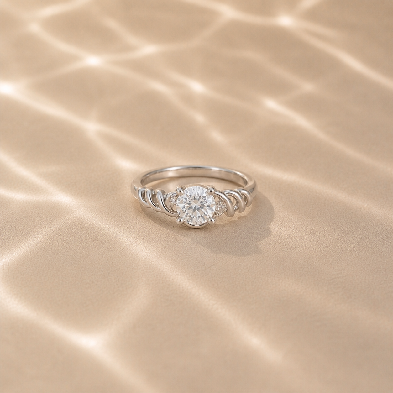 Celeste Wave Solitaire Ring