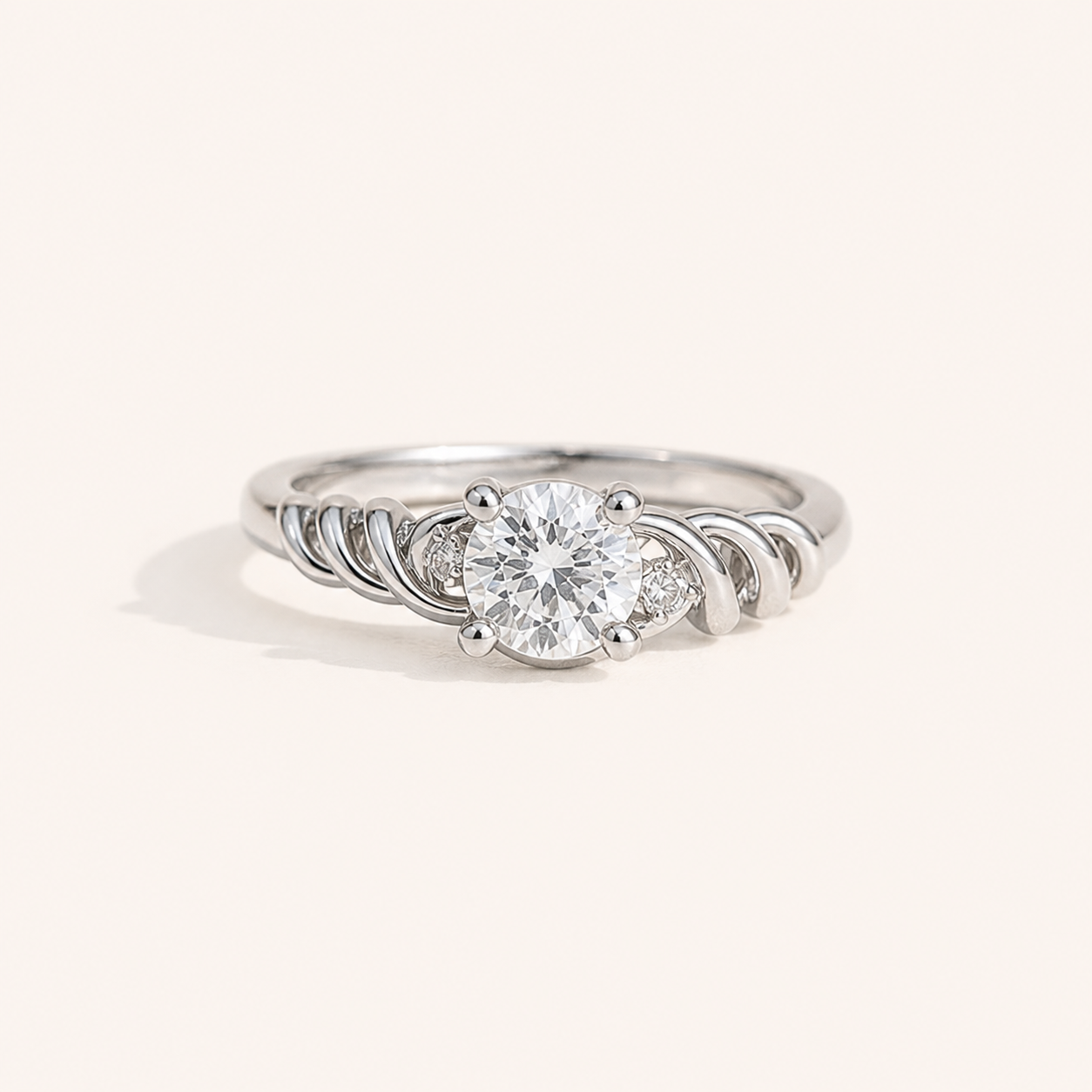 Celeste Wave Solitaire Ring