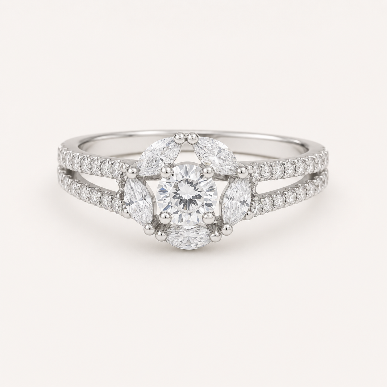 Celeste Bloom Halo Ring