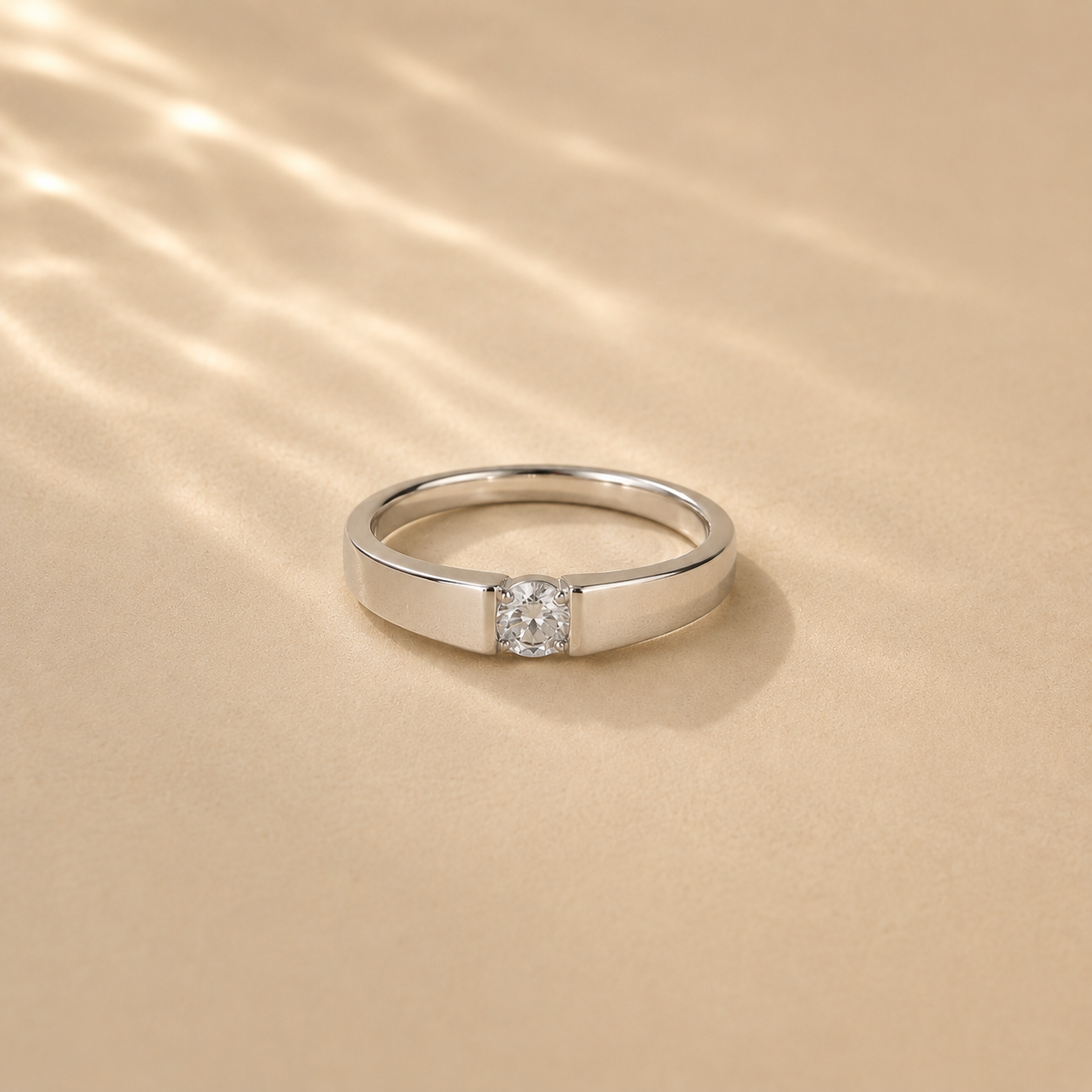 Luna Bar Solitaire Ring