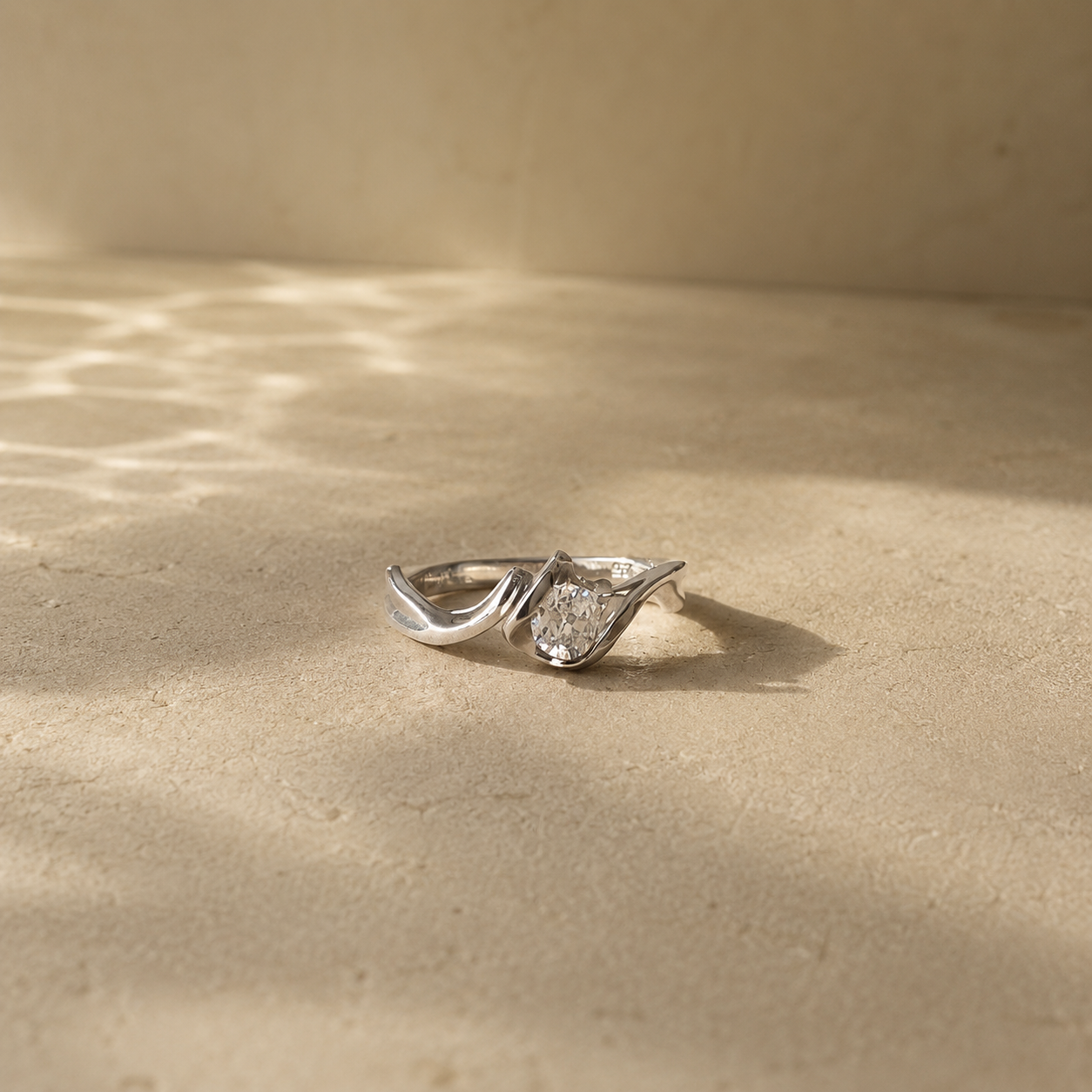 Celeste Wave Solitaire Ring