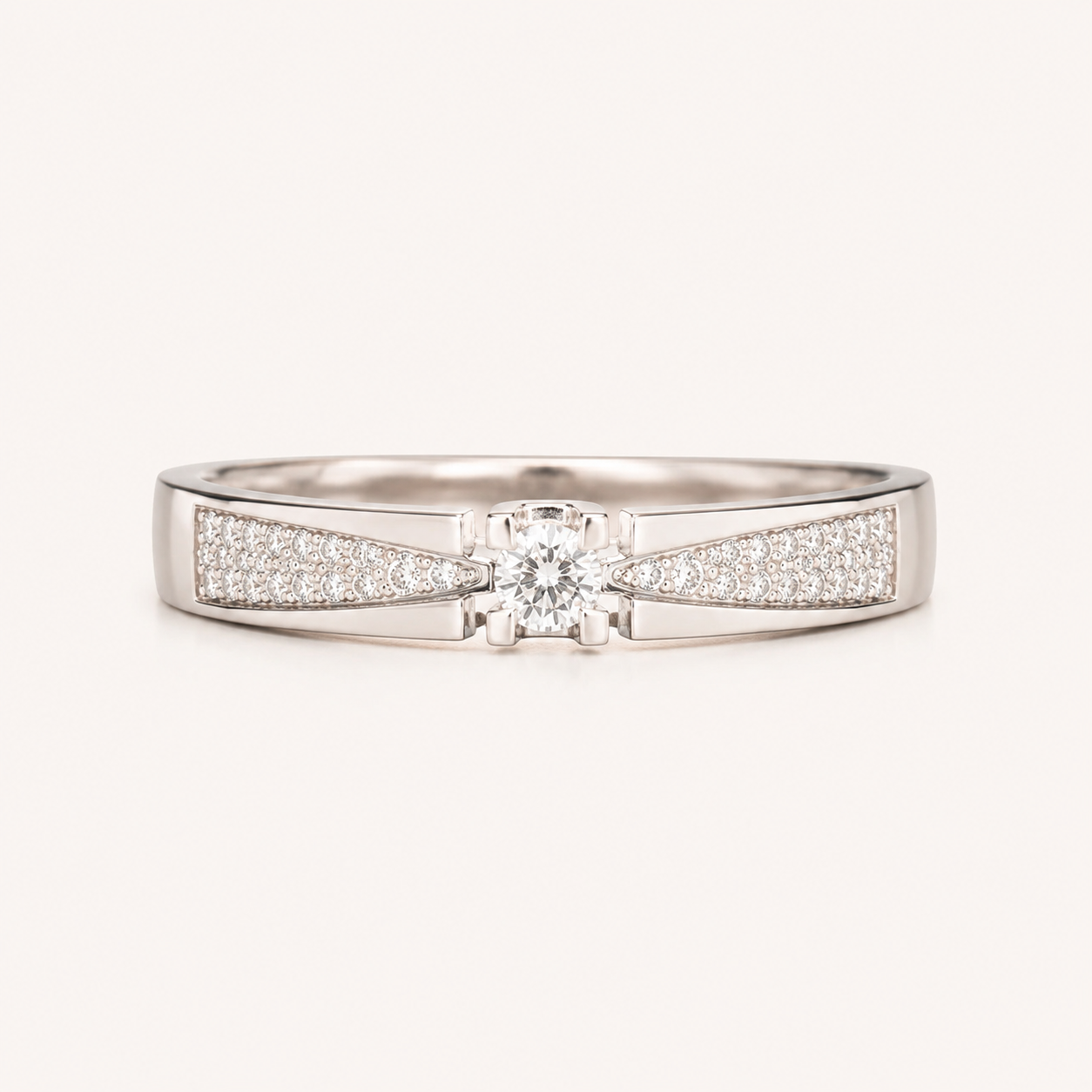 Aurielle Pavé Solitaire Ring